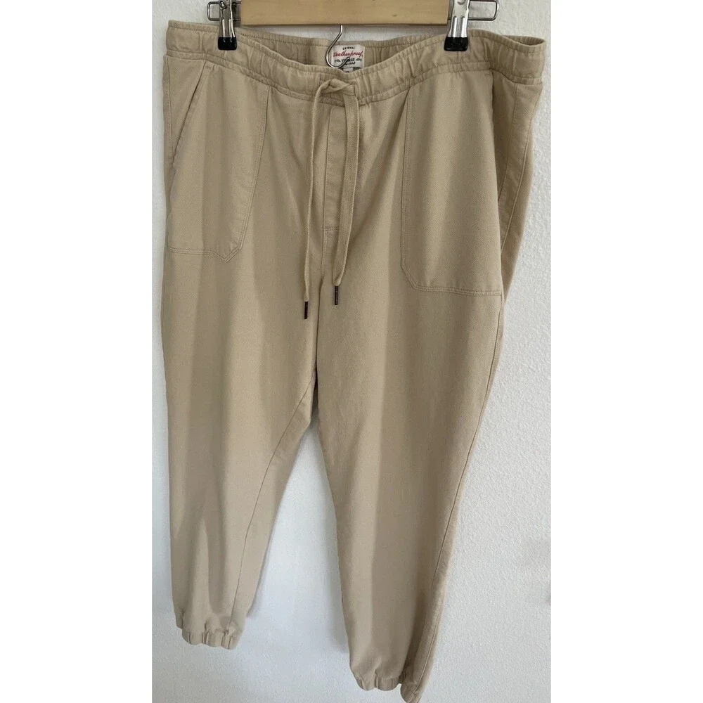 Weatherproof Vintage Men’s Cotton Stretch Jogger Pants Beige Khaki Size XL